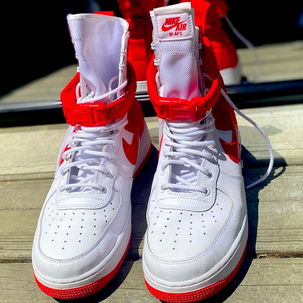 Nike Air SF AF 1 red & white